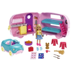 MATTEL Barbie Club Chelsea Camper -Children Toys Store Barbie Toys Camper Playset Chelsea Doll Toy Car Accessories busybeetoys.net