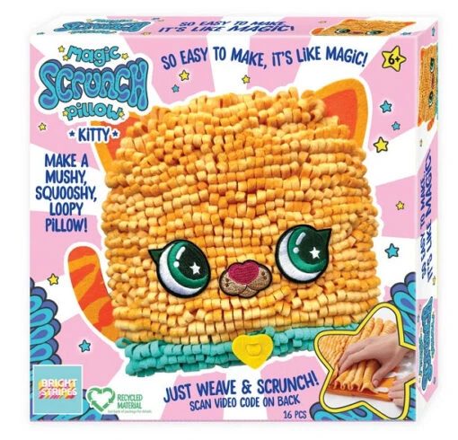 Kitty Magic Scrunch Pillow Kit -Children Toys Store Bright stripes magic scrunch pillow kitty SCR 002 busybeetoys.net