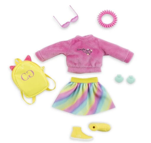 Corolle Neon Bright Dressing Room Outfit -Children Toys Store Corolle Dressing Room Party Outfit Accessories 610090 02 busybeetoys