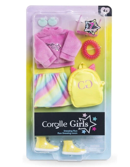 Corolle Neon Bright Dressing Room Outfit -Children Toys Store Corolle Dressing Room Party Outfit Accessories 610090 busybeetoys