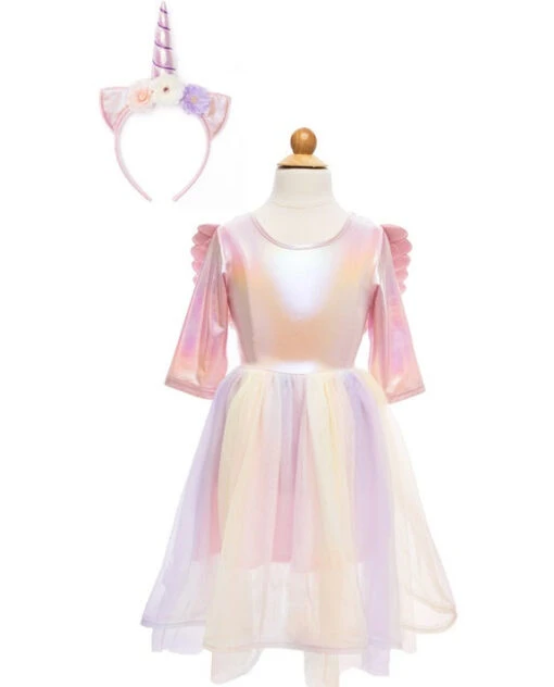 Great Pretenders Alicorn Dress With Wings & Headband, White, Size 3-4 -Children Toys Store Great pretender alicorn dress with wings headband 31013 01 busybeetoys.net