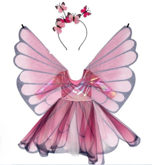 Great Pretenders Butterfly Twirl Dress With Wings, Pink, Size 3-4 -Children Toys Store Great pretender butterfly twirl dress size 3 4 01 busybeetoys.net