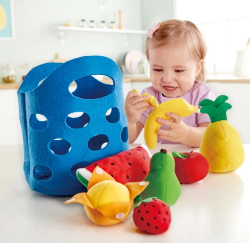 Hape Toddler Fruit Basket -Children Toys Store Hape Toddler Fruit Basket E3169 play food busybeetoys.net