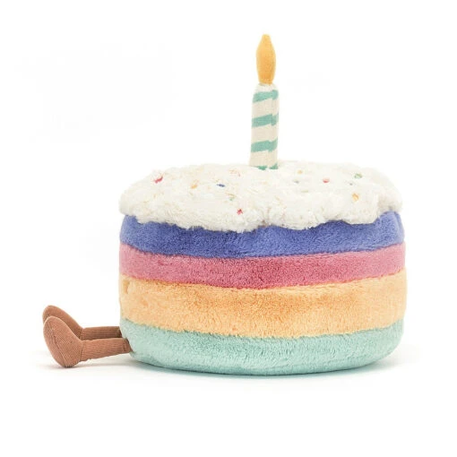 JELLYCAT Large Amuseable Rainbow Birthday Cake -Children Toys Store Jellycat Amuseable rainbow cake plush A1RBC 2 busybeetoys.net