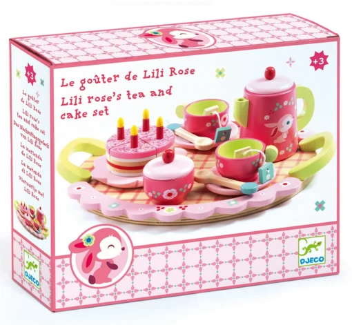 Djeco Lili Rose's Wooden Tea Party Set -Children Toys Store LiliRoseteaset