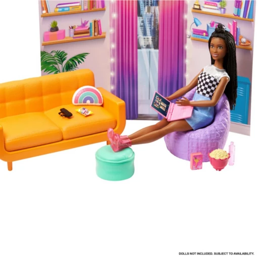 MATTEL Barbie Big City Big Dreams Dorm Room Playset -Children Toys Store Mattel Barbie Big City Big Dreams Dorm Room Playset With Furniture Accessories 3 7 Years 01busybeetoys.net