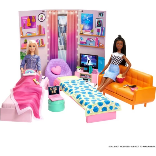 MATTEL Barbie Big City Big Dreams Dorm Room Playset -Children Toys Store Mattel Barbie Big City Big Dreams Dorm Room Playset With Furniture Accessories 3 7 Years 03busybeetoys.net