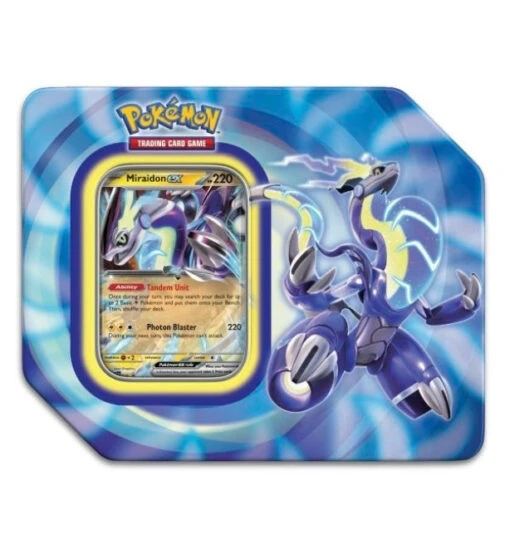 POKEMON Pokémon TCG: Paldea Legends Tin - Miraidon Ex -Children Toys Store Pokemon TCG Paldea Legends Tin Miraidon ex busybeetoys.net