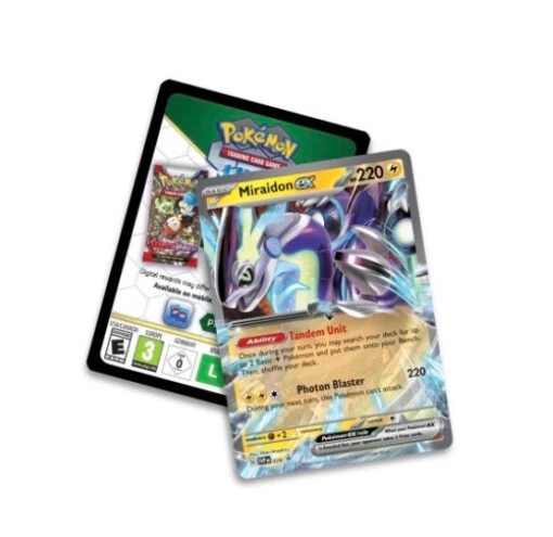 POKEMON Pokémon TCG: Paldea Legends Tin - Miraidon Ex -Children Toys Store Pokemon TCG Paldea Legends Tin Miraidon ex 02 busybeetoys.net