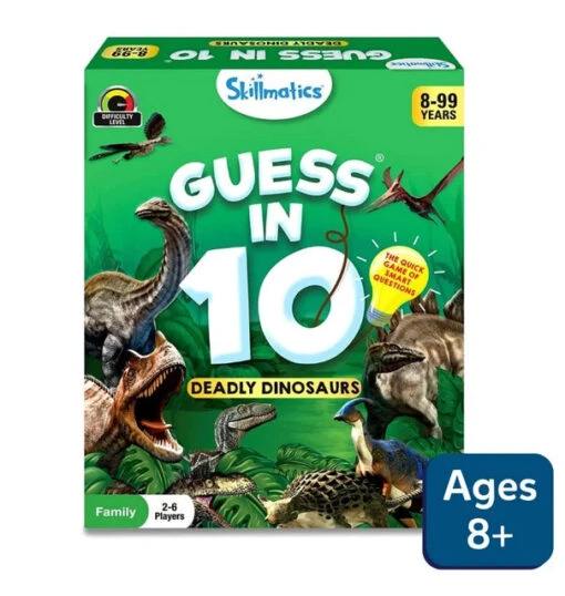 Guess In 10 World Of Dinosaurs -Children Toys Store Skillmatics guess in 10 deadly dinosaur card trivia game 1 busy bee toys