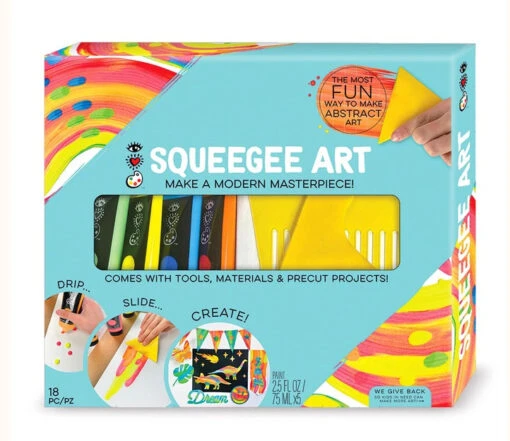 Squeegee Art -Children Toys Store bright stripes squeegee art busybeetoys.net