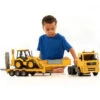 Bruder MAN TGA Low Loader Truck With JCB Backhoe Loader -Children Toys Store bruder MAN TGA Low Loader truck with JCB Backhoe Loader 02776 01 busybeetoys