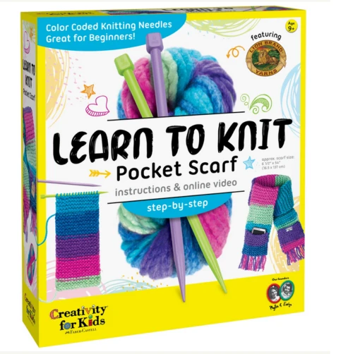 Learn To Knit Pocket Scarf -Children Toys Store creativity for kids learn to knit pocket scarf bus