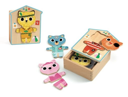 Djeco Dressup Mix & Match Wooden Puzzle -Children Toys Store dj01678