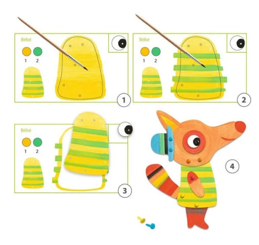 Djeco The Fox Family Painting Kit -Children Toys Store djeco Fox Family Painting Kit busybeetoys