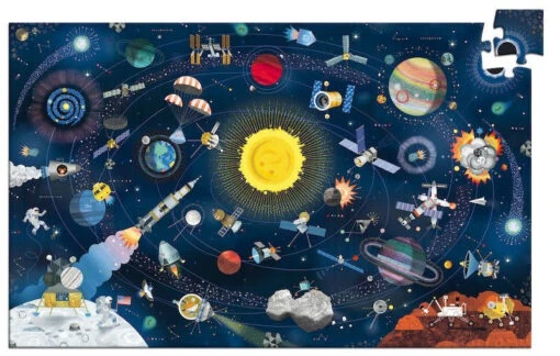 Djeco Space 200 Pc Observation Jigsaw Puzzle + Poster + Booklet -Children Toys Store djeco dj07413 space observation puzzle busybeetoys