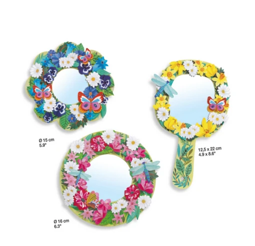 Djeco DIY Pretty Flower Mirrors -Children Toys Store djeco pretty mirrors 03 busy bee toys