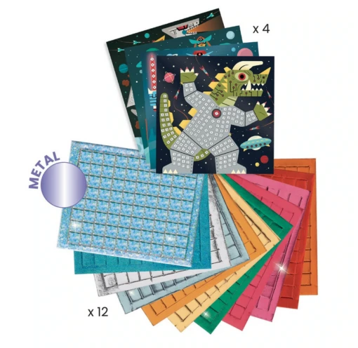 Djeco Space Battle Mosaics -Children Toys Store djeco space battle mosaics contents busy bee toys