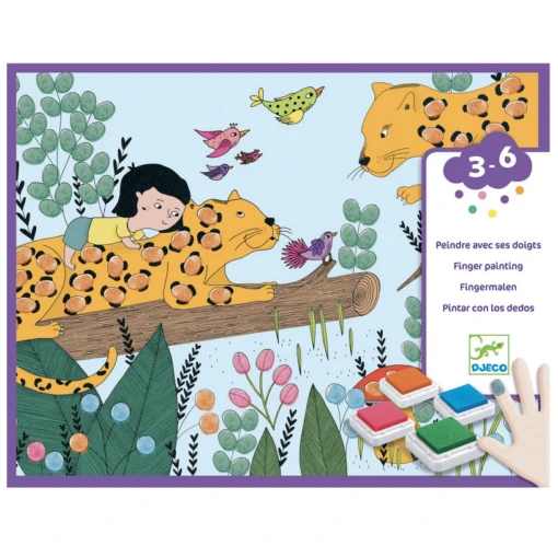 Djeco Touch And Paint! Finger Painting Kit -Children Toys Store djeco touch and paint finger paint busy bee toys