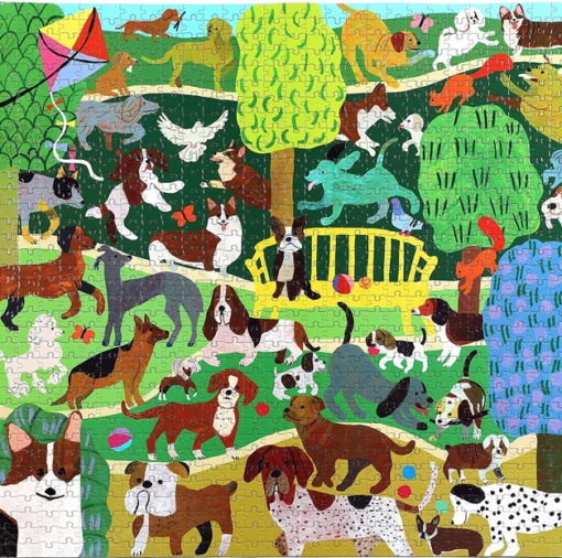 Eeboo Dogs In The Park 1000 Pc Square Puzzle -Children Toys Store dogsintheparkpuzzle