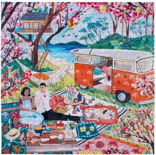 Eeboo Camper Life 1000pc Puzzle -Children Toys Store eeboo camper life puzzle busy bee toys