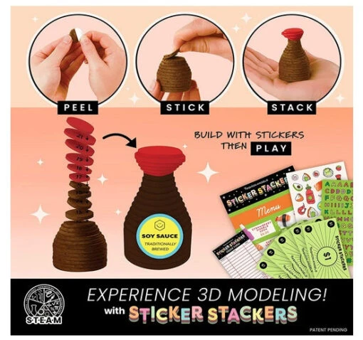 Sticker Stackers: Sushi -Children Toys Store fashion angels sticker stackers sushi 01 busybeetoys