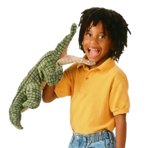 Folkmanis Alligator Puppet -Children Toys Store folkmanis alligator puppet 2130 busybeetoys 2