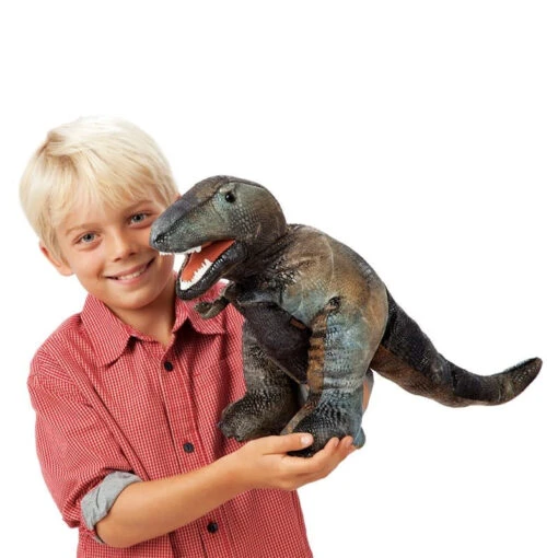 Folkmanis Tyrannosaurus Rex Puppet -Children Toys Store folkmanis full body trex puppet use busybeetoys