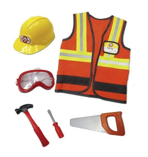 Great Pretenders Construction Worker Set With 7 Accessories, Size 5-6 -Children Toys Store great pretenders Construction Worker Set with 7 Accessories Siz 5 6 81505 busy bee toys