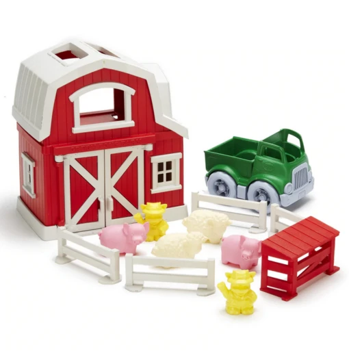 Green Toys Farm Playset -Children Toys Store green toys farm playset busy bee toys