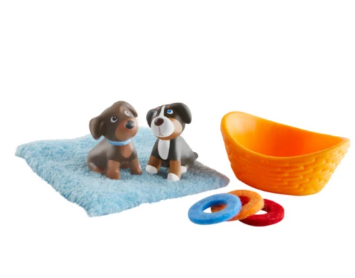 Haba Little Friends - Brown & Tricolor Puppy -Children Toys Store habadollhousedog