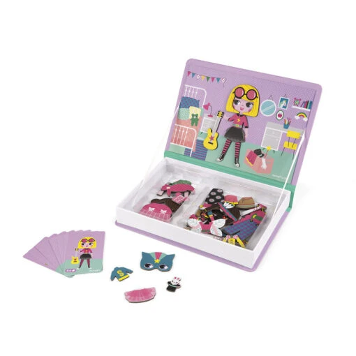 Janod Girl's Costumes Magneti'Book -Children Toys Store janod girl j02718 costumes magneti book opened bus