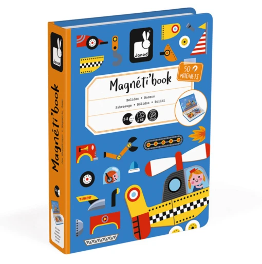 Janod Racers Magneti'Book -Children Toys Store janod racers magnetibook busybeetoys