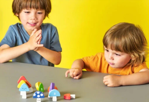 KIKKERLAND It's A Strike!Mini Mushroom Bowling Set -Children Toys Store kikkerland tabletop game mushroom bowling its a strike busybeetoys.net