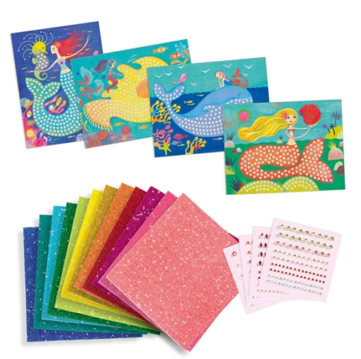 Djeco The Mermaid's Song Mosaics Kit -Children Toys Store mermaidssongmosaicscontents