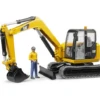 Bruder CAT Mini Excavator With Worker -Children Toys Store mini excavator