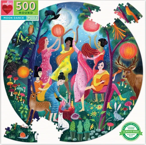 Eeboo Moon Dance 500 Pc Round Puzzle -Children Toys Store moon dance