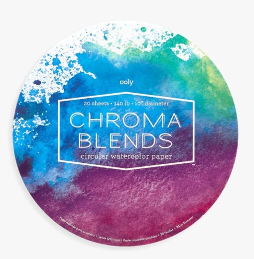 Ooly Chroma Blends Circular Watercolor Paper Pad (10" Diameter) -Children Toys Store ooly chroma blends watercolor paper 118 218 busy bee toys