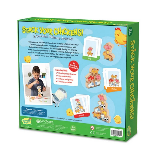 Stack Your Chickens -Children Toys Store peaceable kingdom stack your chickens back busy be