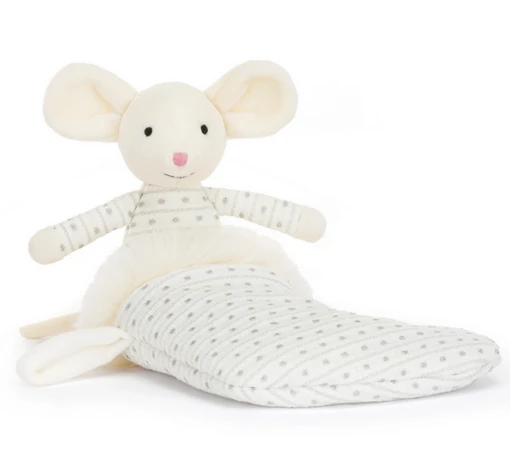 JELLYCAT Shimmer Stocking Mouse -Children Toys Store shimmerstockingmousesitting