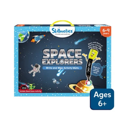 Space Explorer Write & Wipe Activity Mats -Children Toys Store skillmatics Icanwrite space explorers wipe activity mat 01 busybeetoys