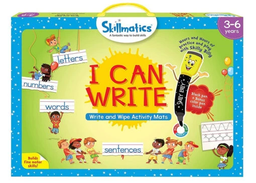 I Can Write Write & Wipe Activity Mats -Children Toys Store skillmatics Icanwrite write wipe activity map busybeetoys