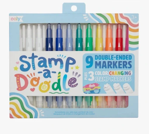 Ooly Stamp-A-Doodle Double-Ended Markers -Children Toys Store stamp a doodle markers busybeetoys