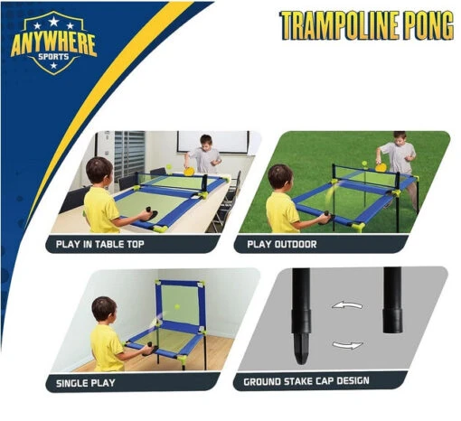 Trampoline Pong/Table Tennis Set -Children Toys Store thin air brands trampoline pong 02 busybeetoys.net